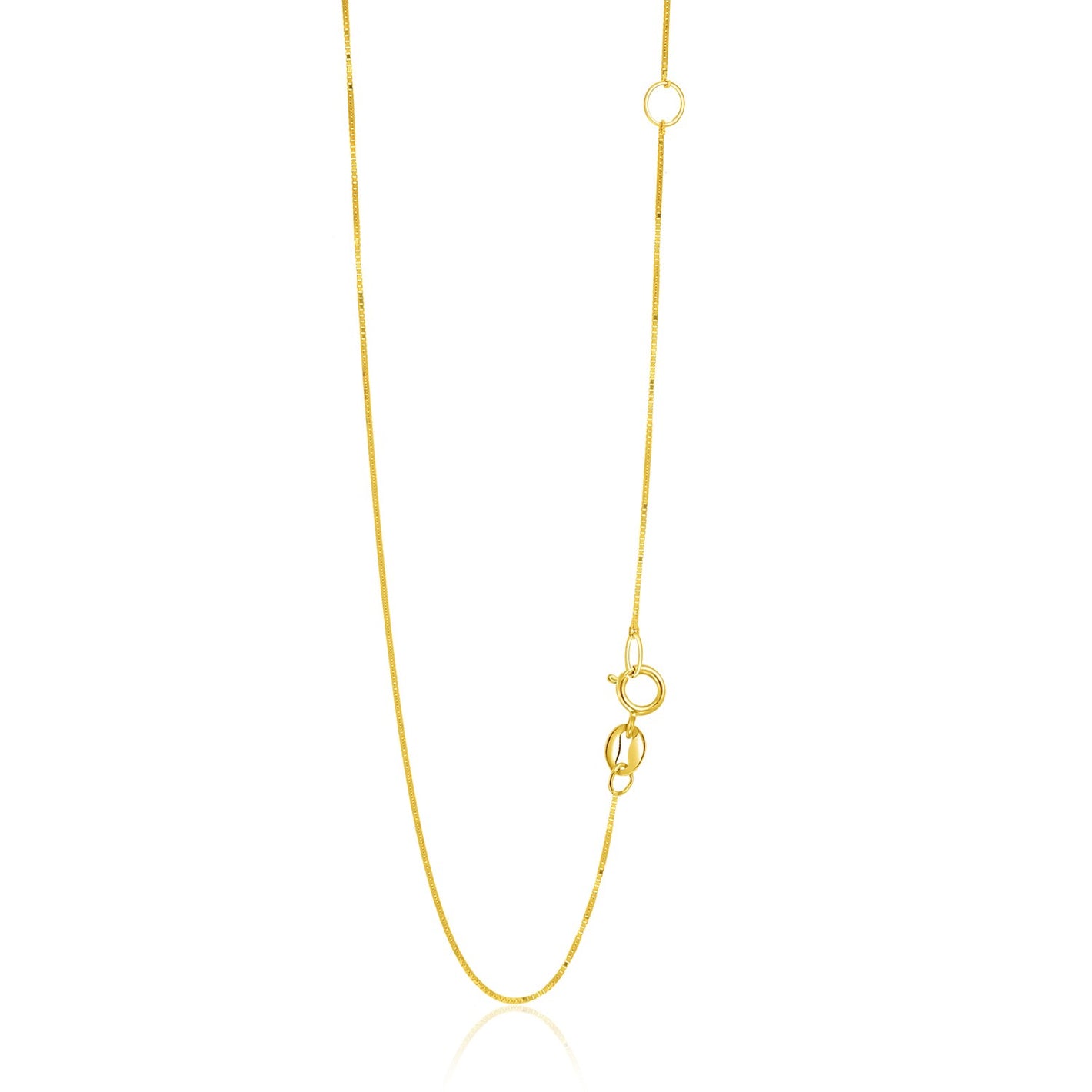 0.6mm 14k Yellow Gold Adjustable Box Chain