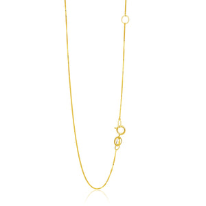 0.6mm 14k Yellow Gold Adjustable Box Chain