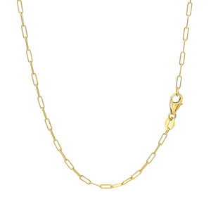 1.5mm 14K Yellow Gold Fine Paperclip Chain