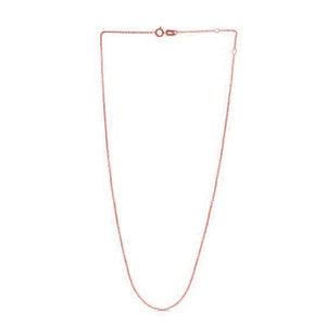 1.0mm 14k Rose Gold Adjustable Cable Chain