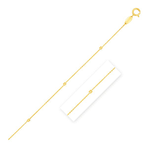 1.5mm 14k Yellow Gold Bead Links Pendant Chain