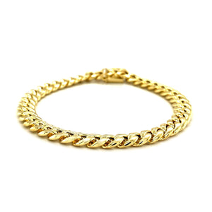 7.2mm 10k Yellow Gold Semi Solid Miami Cuban Bracelet