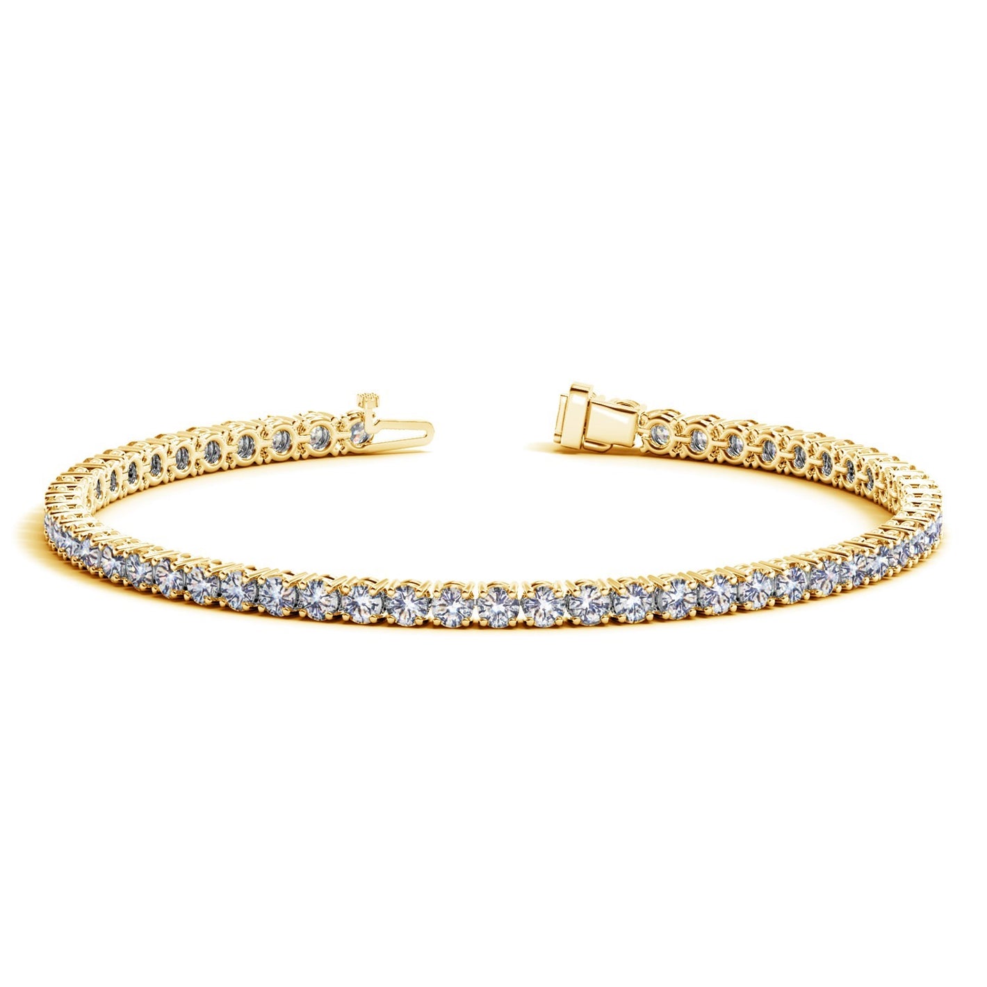 5 cctw Lab Grown Round Diamond Tennis Bracelet in 14k Yellow Gold (F/G  VS2/SI1)