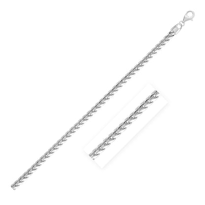 4.6mm Sterling Silver Rhodium Plated Round Franco Chain