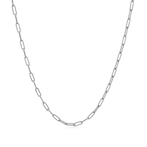 1.5mm 18K White Gold Fine Paperclip Chain