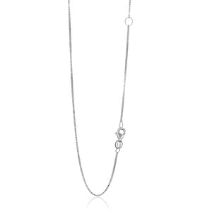 0.8mm 14k White Gold Adjustable Box Chain