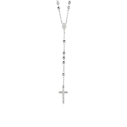 Sterling Silver Rosary Chain and Large Bead Necklace