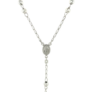 Sterling Silver Rosary Chain and Large Bead Necklace