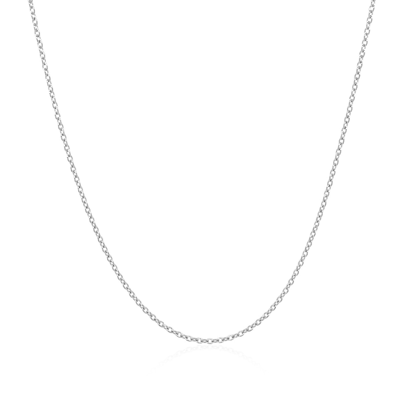 0.7mm 14k White Gold Oval Cable Link Chain