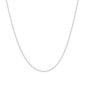 0.7mm 14k White Gold Oval Cable Link Chain