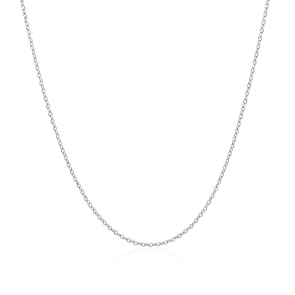 0.7mm 14k White Gold Oval Cable Link Chain