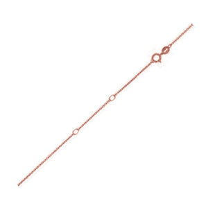 0.80mm 14k Rose Gold Double Extendable Diamond Cut Cable Chain