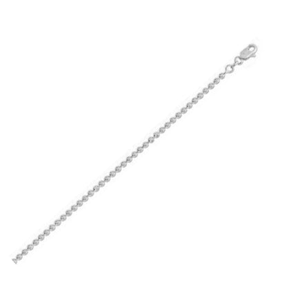 2.5mm 14k White Gold Moon Cut Bead Chain