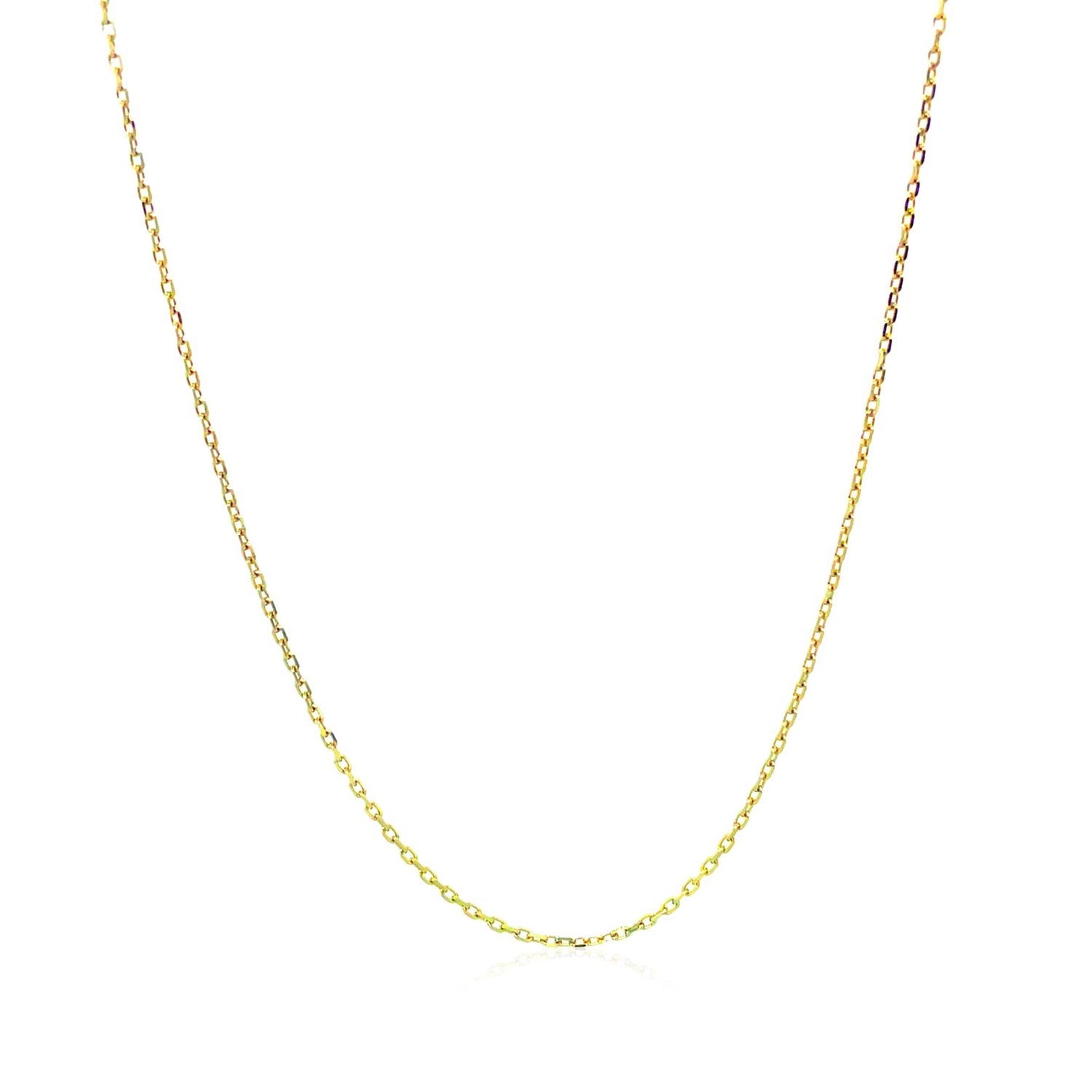 0.8mm 18k Yellow Gold Diamond Cut Cable Link Chain