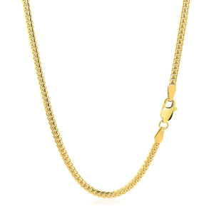 2.6mm 10k Yellow Gold Classic Solid Miami Cuban Chain