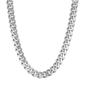 14k White Gold Polished Curb Chain Necklace