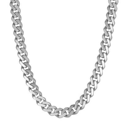 14k White Gold Polished Curb Chain Necklace