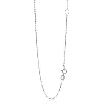 1.1mm 14k White Gold Adjustable Cable Chain