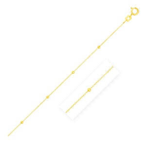 3.5mm 14k Yellow Gold Bead Links Saturn Chain