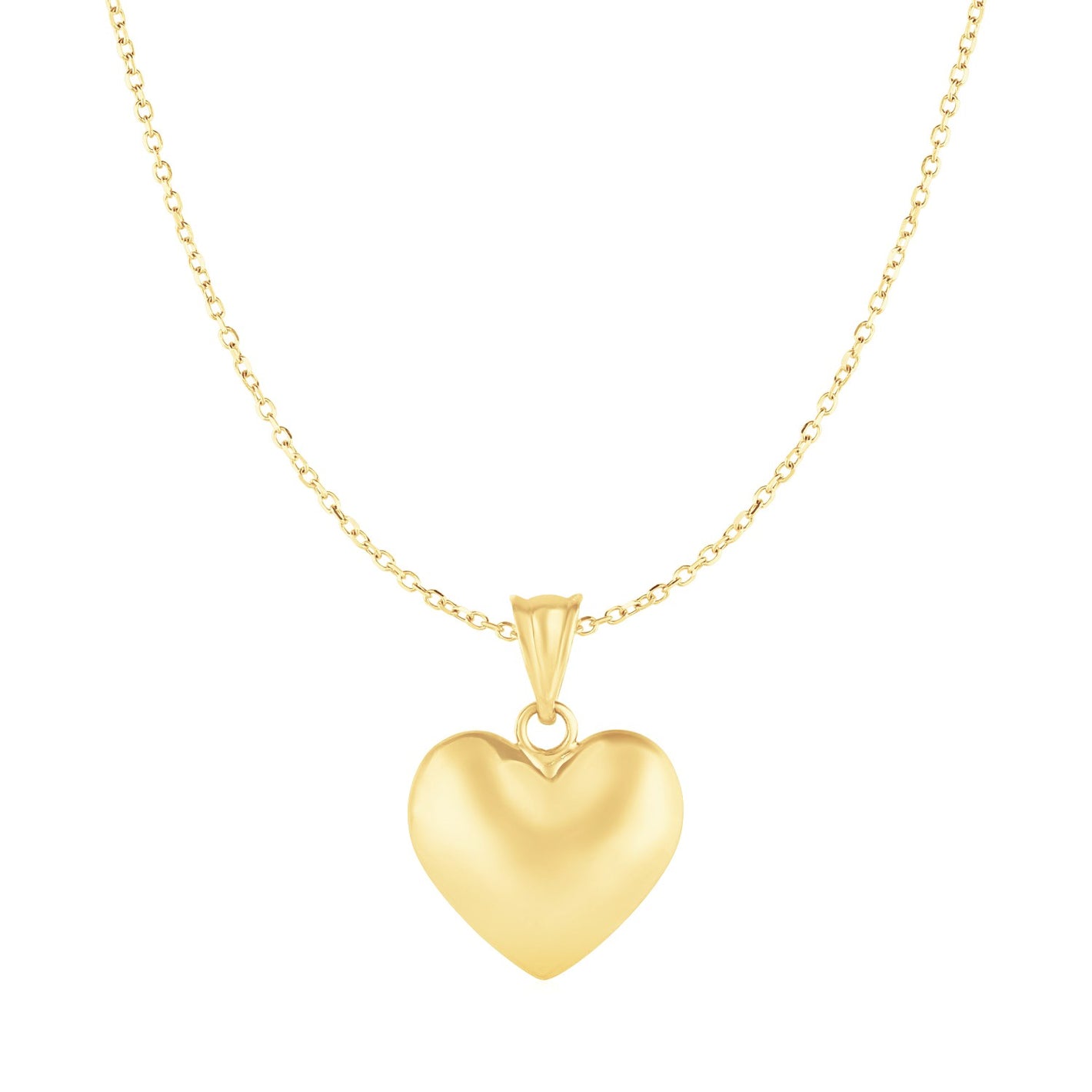 10k Yellow Gold Puffed Heart Pendant