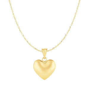 10k Yellow Gold Puffed Heart Pendant