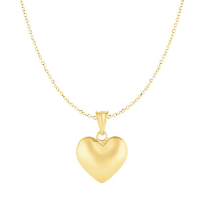 10k Yellow Gold Puffed Heart Pendant