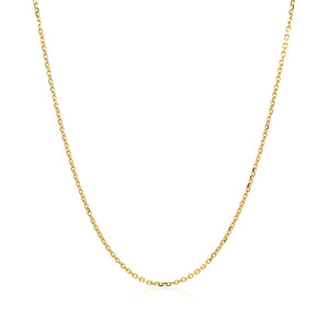 1.1mm 18k Yellow Gold Diamond Cut Cable Link Chain