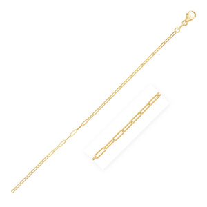 1.5mm 14K Yellow Gold Fine Paperclip Anklet