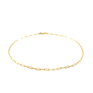 1.5mm 14K Yellow Gold Fine Paperclip Anklet