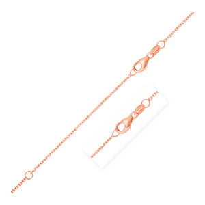 0.8mm 14k Rose Gold Double Extendable Diamond Cut Cable Chain