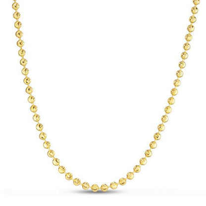 4.8mm 14k Yellow Gold Moon Cut Bead Chain