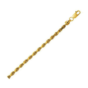 3.2mm 10k Yellow Gold Lite Rope Chain Bracelet