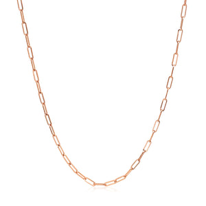 1.5mm 14k Rose Gold Adjustable Paperclip Chain