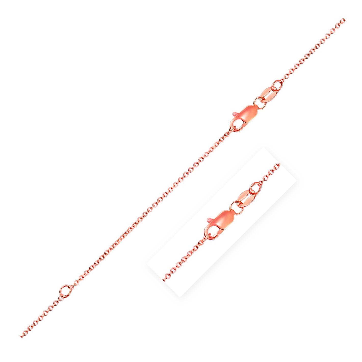 1.0mm 18k Rose Gold Extendable Cable Chain