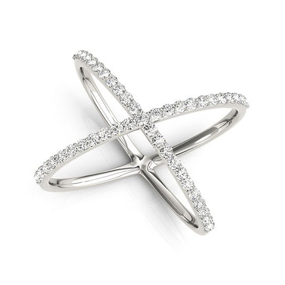 1/2 cttw Diamonds  X Style Thin Ring in 14k White Gold