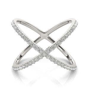 1/2 cttw Diamonds  X Style Thin Ring in 14k White Gold