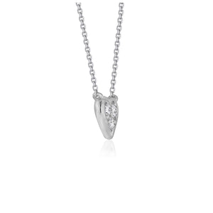 14k White Gold Diamond Heart Design Pendant Necklace