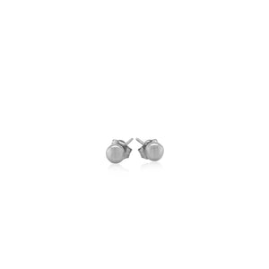 14k White Gold Round Stud Earrings