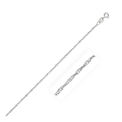 1.5mm 10k White Gold Singapore Bracelet