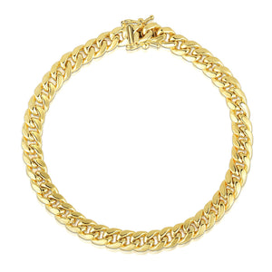 10.7mm 10k Yellow Gold Semi Solid Miami Cuban Bracelet