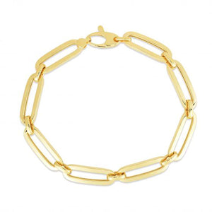 14k Yellow Gold Bombay Paperclip Chain Bracelet