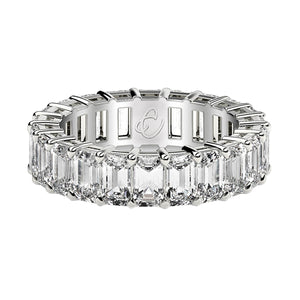 4 cttw Emerald Cut Lab Grown Diamond Eternity Ring in 14k White Gold (FG/VS2)