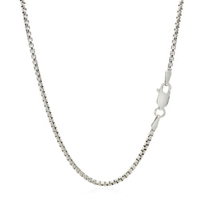 1.8mm Sterling Silver Rhodium Plated Round Box Chain