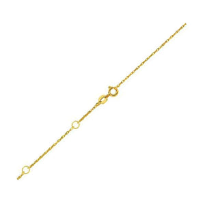 1.3mm 14k Yellow Gold Double Extendable Rope Chain