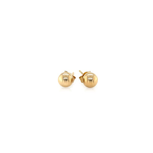 14k Yellow Gold Round Stud Earrings