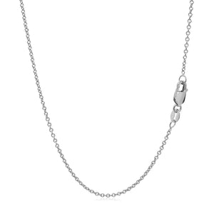 1.3mm 14k White Gold Round Cable Link Chain