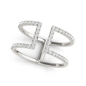 1/2 cttw  Modern Dual Band Style Diamond Ring in 14k White Gold