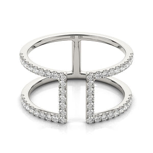 1/2 cttw  Modern Dual Band Style Diamond Ring in 14k White Gold