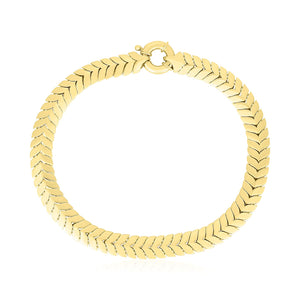 6mm 14k Yellow Gold High Polish Chevron Link Bracelet