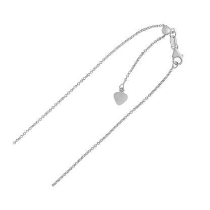 1.0mm 14k White Gold Adjustable Cable Chain